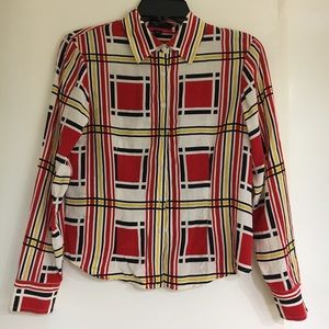 Funky button up Anne Klein silk blouse!